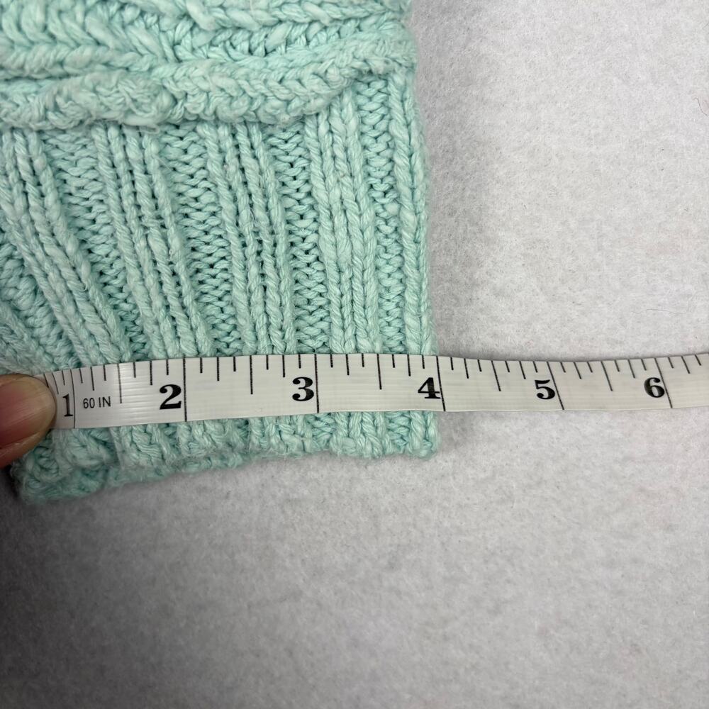 Free People Sunset V-Neck Pullover Sweater Women's M Blue Chunky Knit Boho Cozy - Picture 8 of 11
